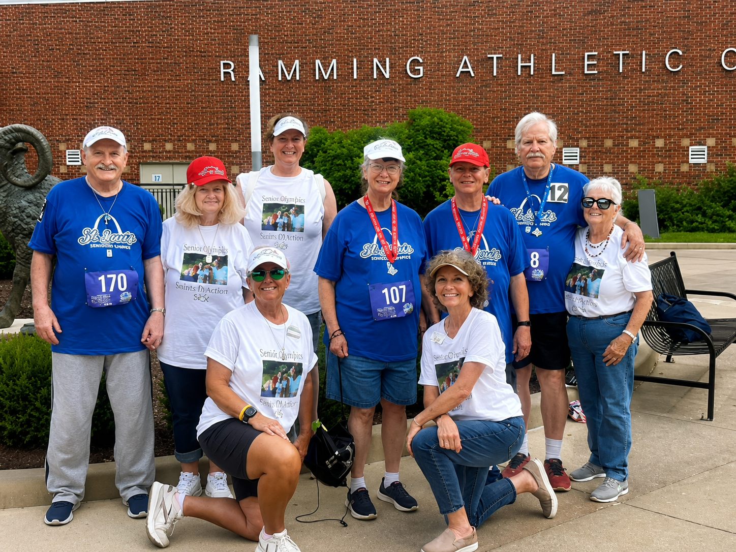 Autumn Ridge residents in Team Autumn Ridge shirts at the St. Louis Senior Olympics